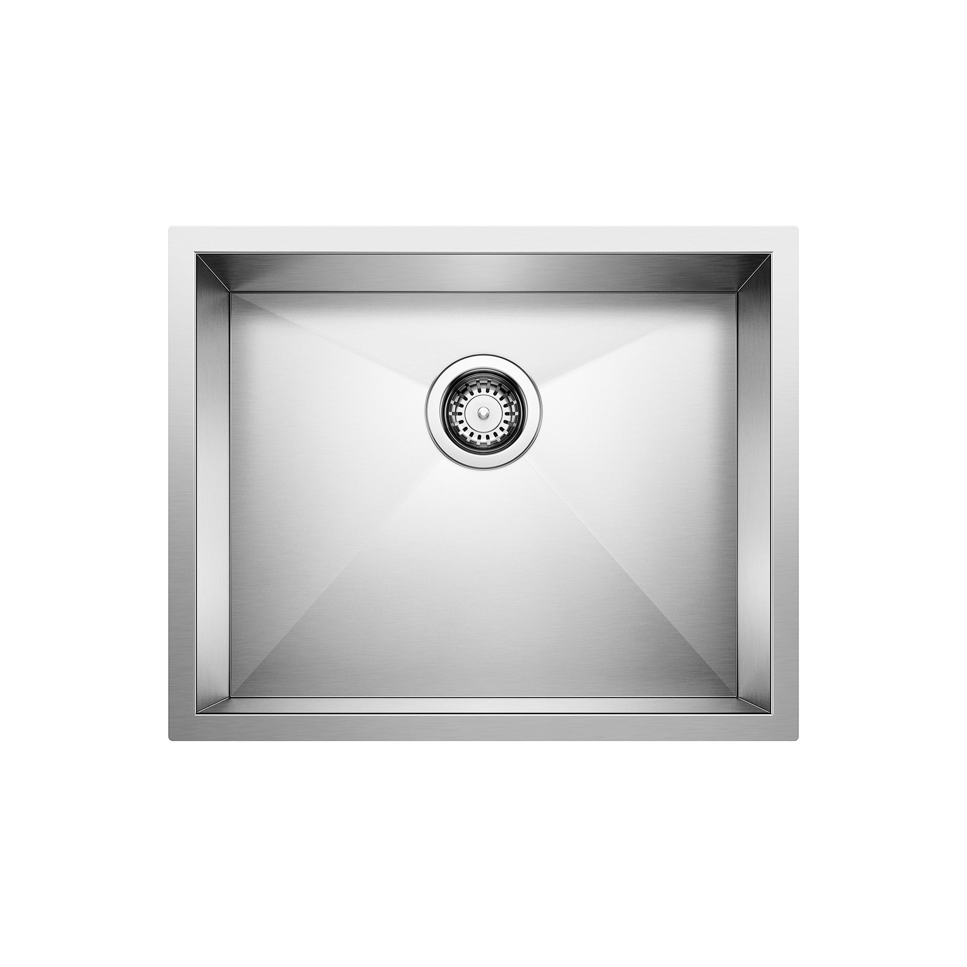 BLANCO 443050 Quatrus Quatrus R0 22" Single Bowl Undermount Stainless Steel Kitchen Sink in Satin Polish