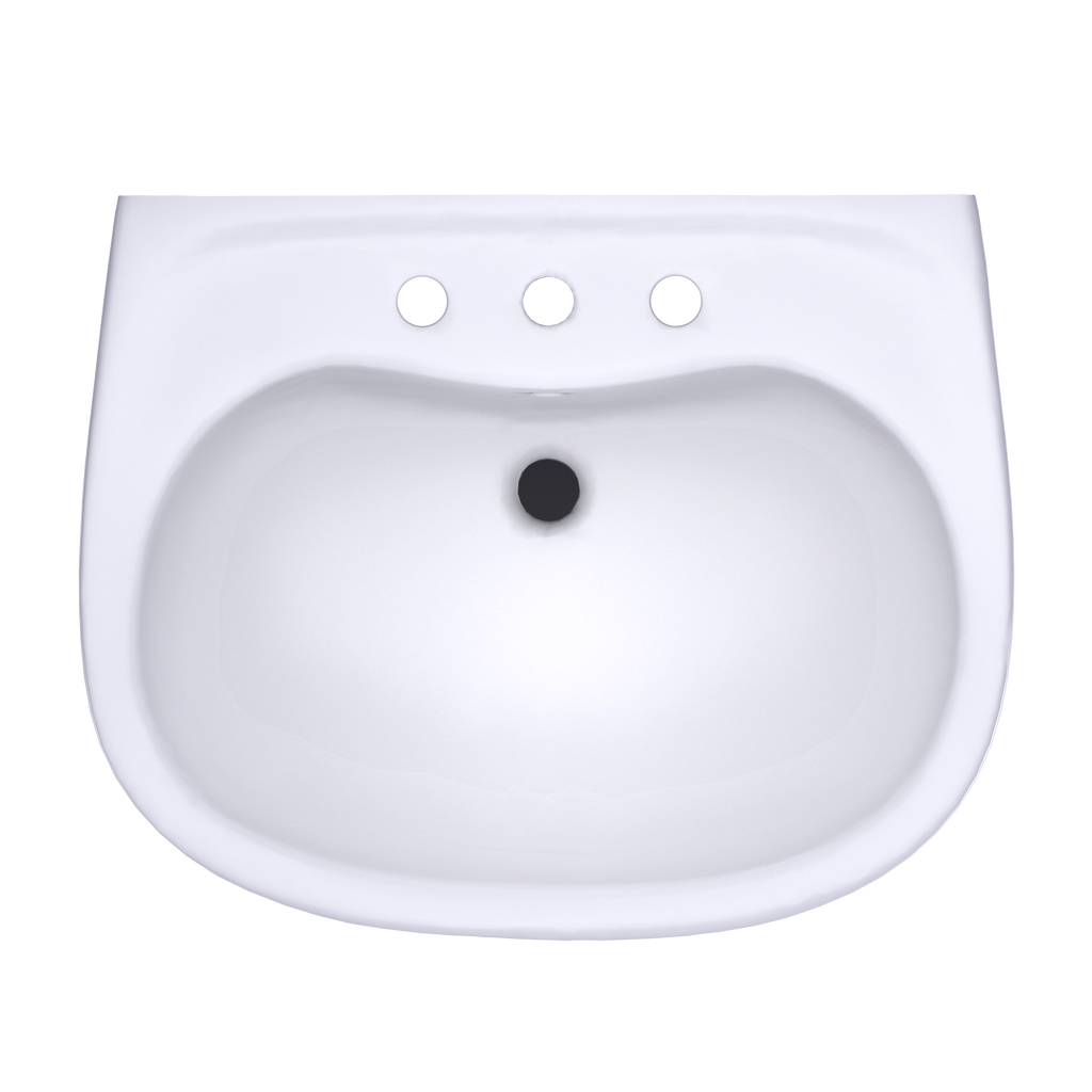 TOTO LHT242.8G#01 Prominence Oval Wall-Mount Bathroom Sink With Cefiontect And Shroud For 8 Inch Center Faucets - Cotton White