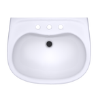 TOTO LHT242.8G#01 Prominence Oval Wall-Mount Bathroom Sink With Cefiontect And Shroud For 8 Inch Center Faucets - Cotton White