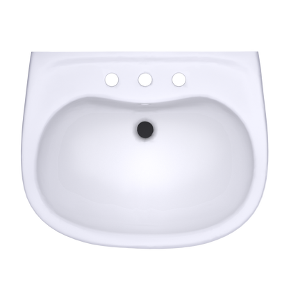 TOTO LHT242.8G#01 Prominence Oval Wall-Mount Bathroom Sink With Cefiontect And Shroud For 8 Inch Center Faucets - Cotton White