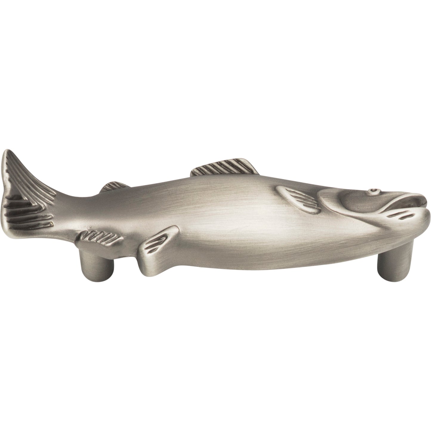 ATLAS 2217-NO Fish 3" Center to Center Novelty Pull - Pewter