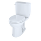 TOTO CST453CEFG#03 Drake II Two-Piece Round 1.28 GPF Universal Height Toilet with CEFIONTECT , Bone