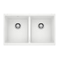 BLANCO 516320 Precis Precis SILGRANIT 29" 50/50 Double Bowl Undermount Kitchen Sink - White in White