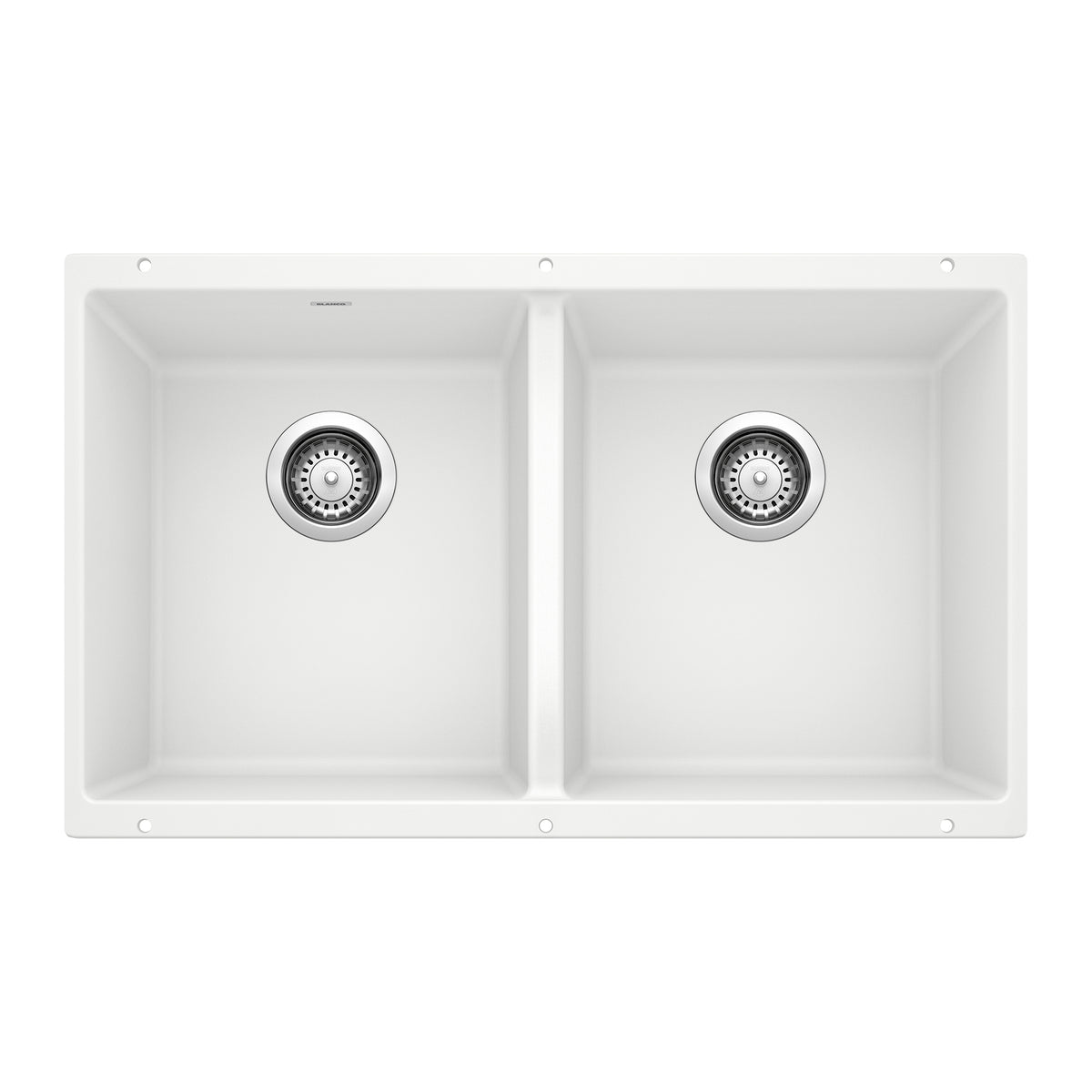 BLANCO 516320 Precis Precis SILGRANIT 29" 50/50 Double Bowl Undermount Kitchen Sink - White in White