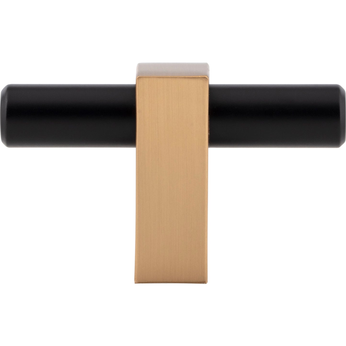 JEFFREY ALEXANDER 478T-MBSBZ Larkin 2 2-3/8" Length Bar Knob - Matte Black w/Satin Bronze
