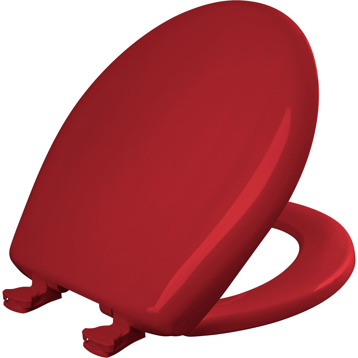 Bemis Round Plastic Toilet Seat in Red with STA-TITE Seat Fastening System, Easy•Clean and  Whisper•Close Hinge