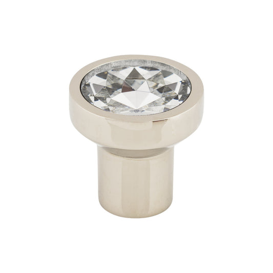 TOP KNOBS TK736PN Wentworth Crystal 1 1/8" Diameter Round Knob - Polished Nickel