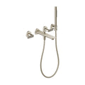 AXOR 49481831 Citterio C 3-Hole Wall-Mounted Tub Filler with 1.75 GPM Handshower and Holder- Cubic Cut - Polished Nickel