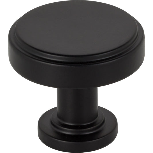 JEFFREY ALEXANDER 171MB Richard 1-1/4" Diameter Round Knob - Matte Black