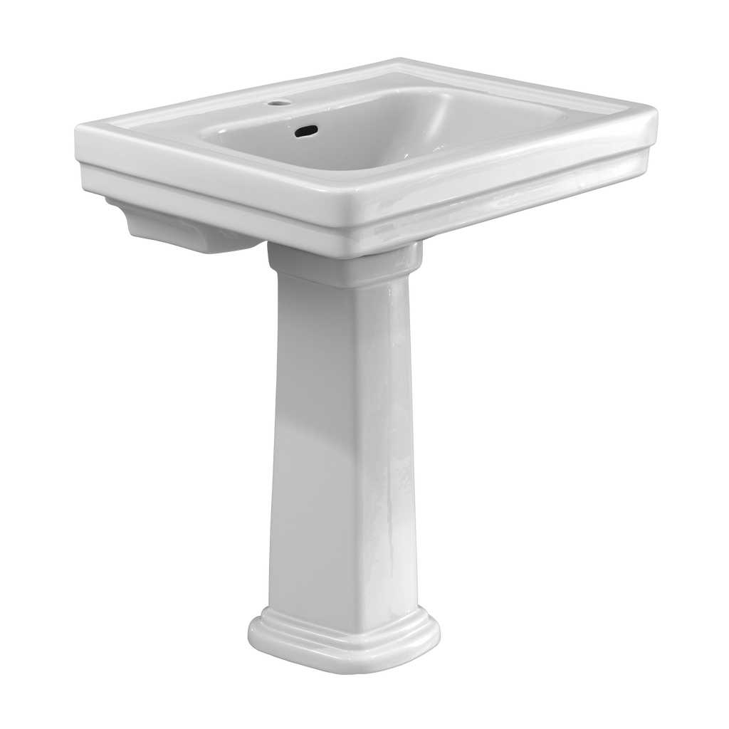 TOTO LPT530N#01 Promenade 27-1/2" X 22-1/4" Rectangular Pedestal Bathroom Sink For Single Hole Faucets - Cotton White