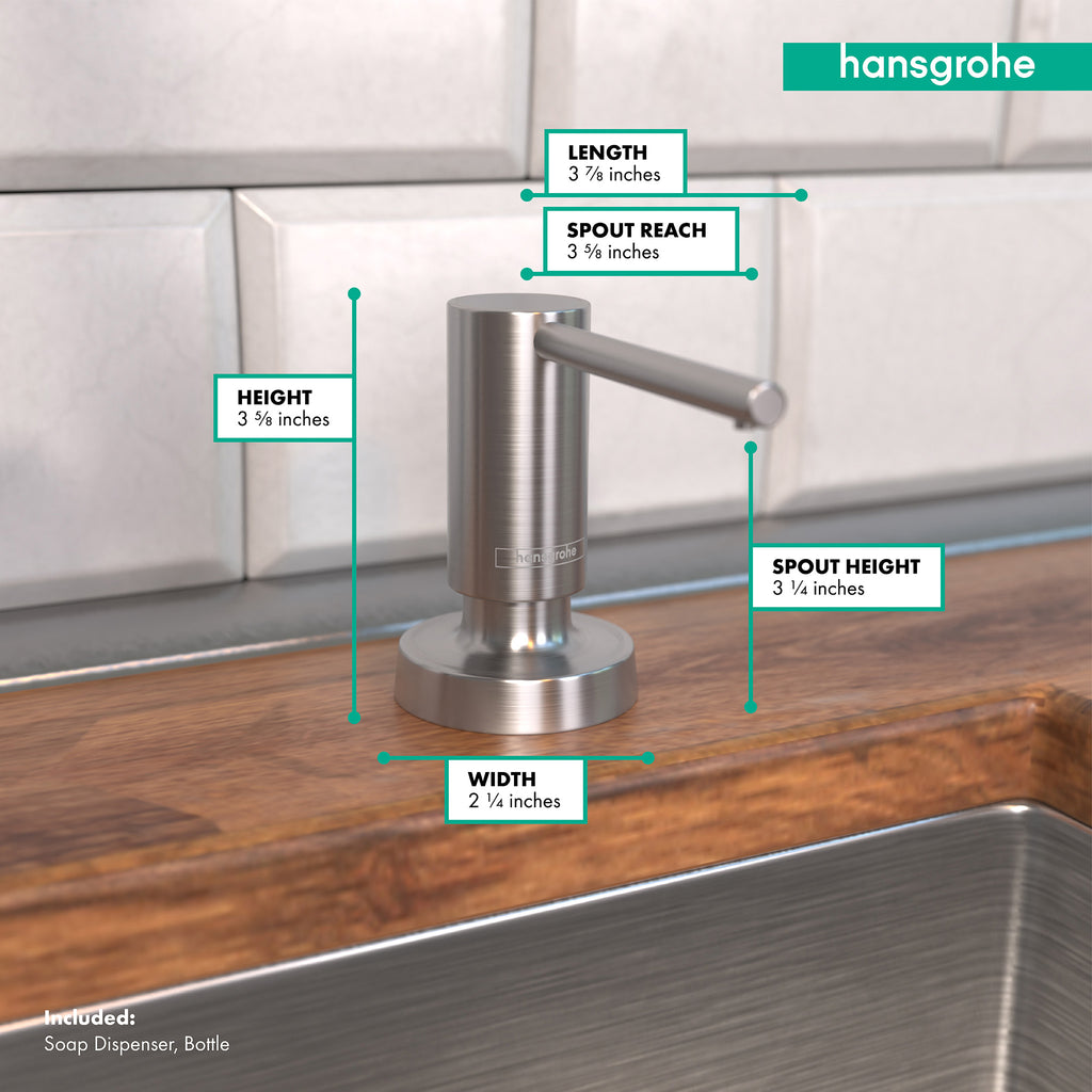 HANSGROHE 40448801 Talis Soap Dispenser - Stainless Steel Optic