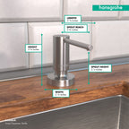 HANSGROHE 40448801 Talis Soap Dispenser - Stainless Steel Optic