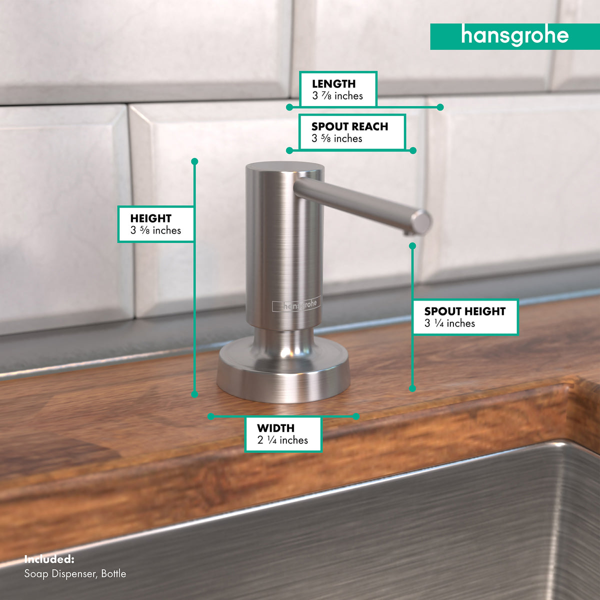 HANSGROHE 40448801 Talis Soap Dispenser - Stainless Steel Optic