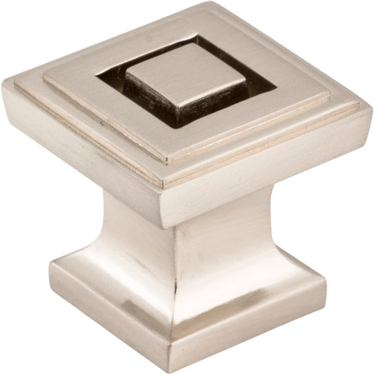 JEFFREY ALEXANDER 585SN Delmar 1" Length Square Knob - Satin Nickel