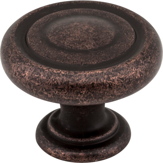 JEFFREY ALEXANDER 117DMAC Bremen 1 1-1/4" Diameter Mushroom Knob - Distressed Oil Rubbed Bronze