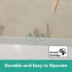 HANSGROHE 73442821 Tecturis S 4-Hole Roman Tub Set Trim with 1.75 Handshower - Brushed Nickel