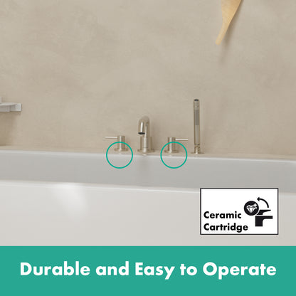 HANSGROHE 73442821 Tecturis S 4-Hole Roman Tub Set Trim with 1.75 Handshower - Brushed Nickel