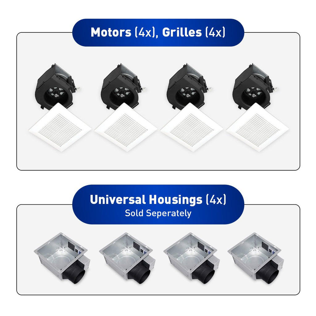PANASONIC FV-07VBB1 Ecovent Fan Contractor Pack, Motor/Grille Assembly, Pick-A-Flow 70