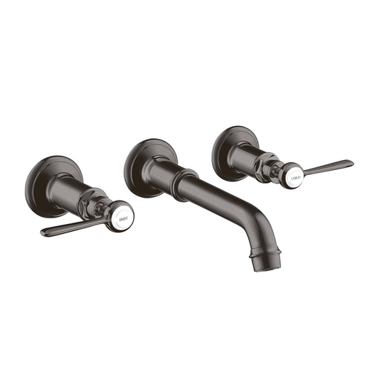AXOR 16534341 Montreux Wall-Mounted Widespread Faucet Trim with Lever Handles, 1.2 GPM - Brushed Black Chrome