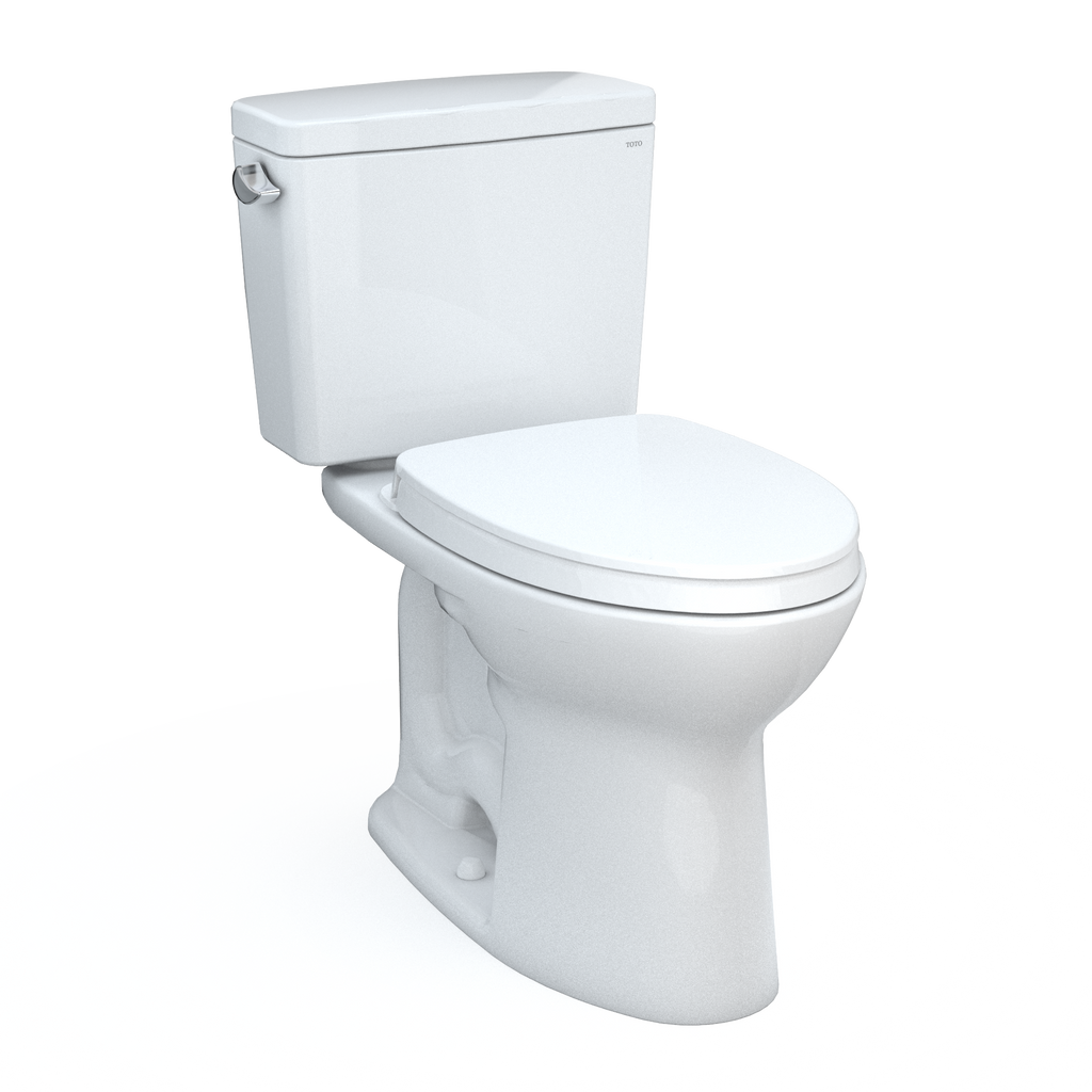 TOTO CST776CSFG.10#01 Drake Two-Piece Elongated 1.6 Gpf Universal Height Tornado Flush Toilet With Cefiontect And 10 Inch Rough-In - Cotton White