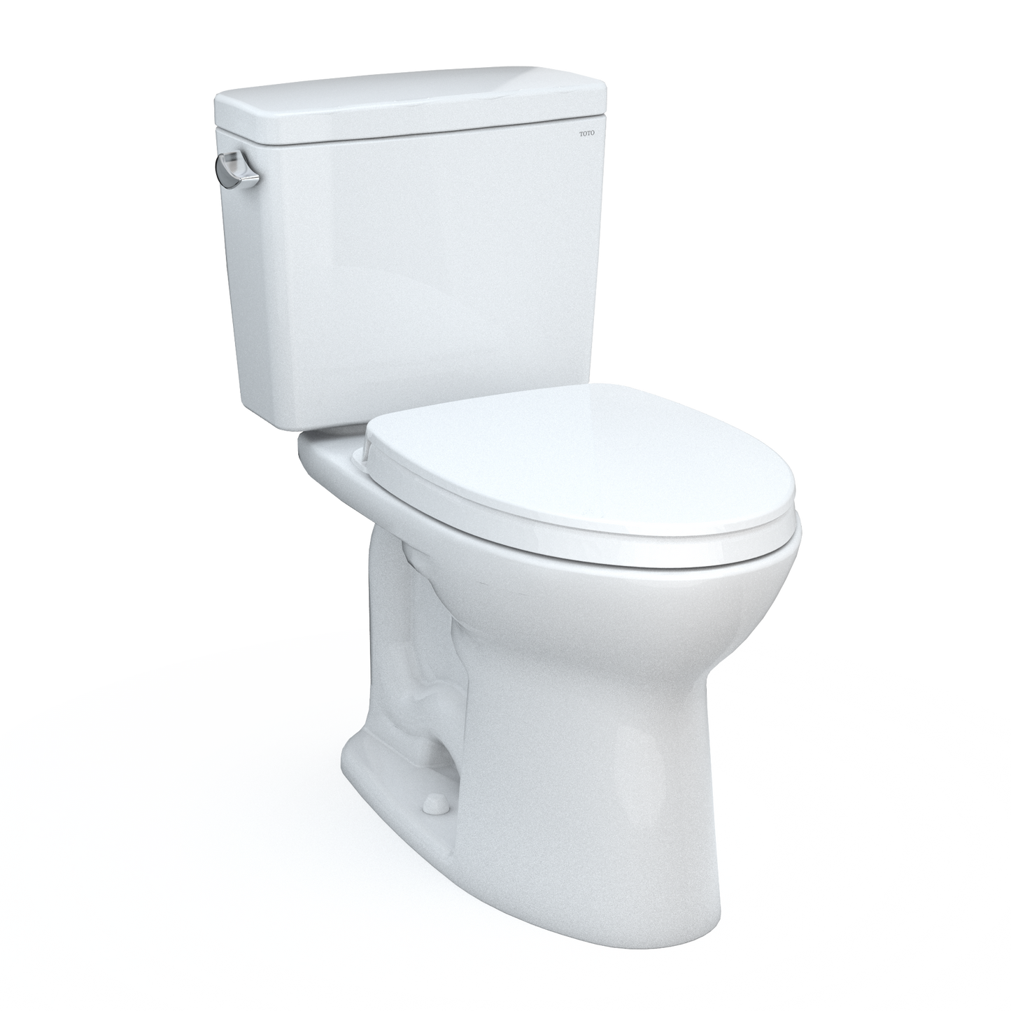 TOTO MS776124CSFG#01 Drake Two-Piece Elongated 1.6 Gpf Universal Height Tornado Flush Toilet With Cefiontect And Softclose Seat - Cotton White