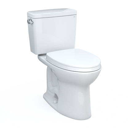 TOTO MS776124CSFG#01 Drake Two-Piece Elongated 1.6 Gpf Universal Height Tornado Flush Toilet With Cefiontect And Softclose Seat - Cotton White
