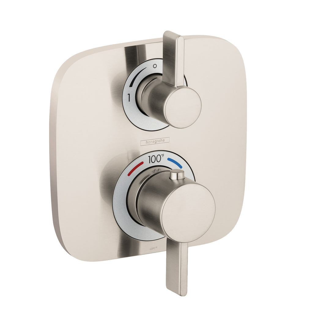 HANSGROHE 15708821 Ecostat E Thermostatic Trim with Volume Control and Diverter - Brushed Nickel