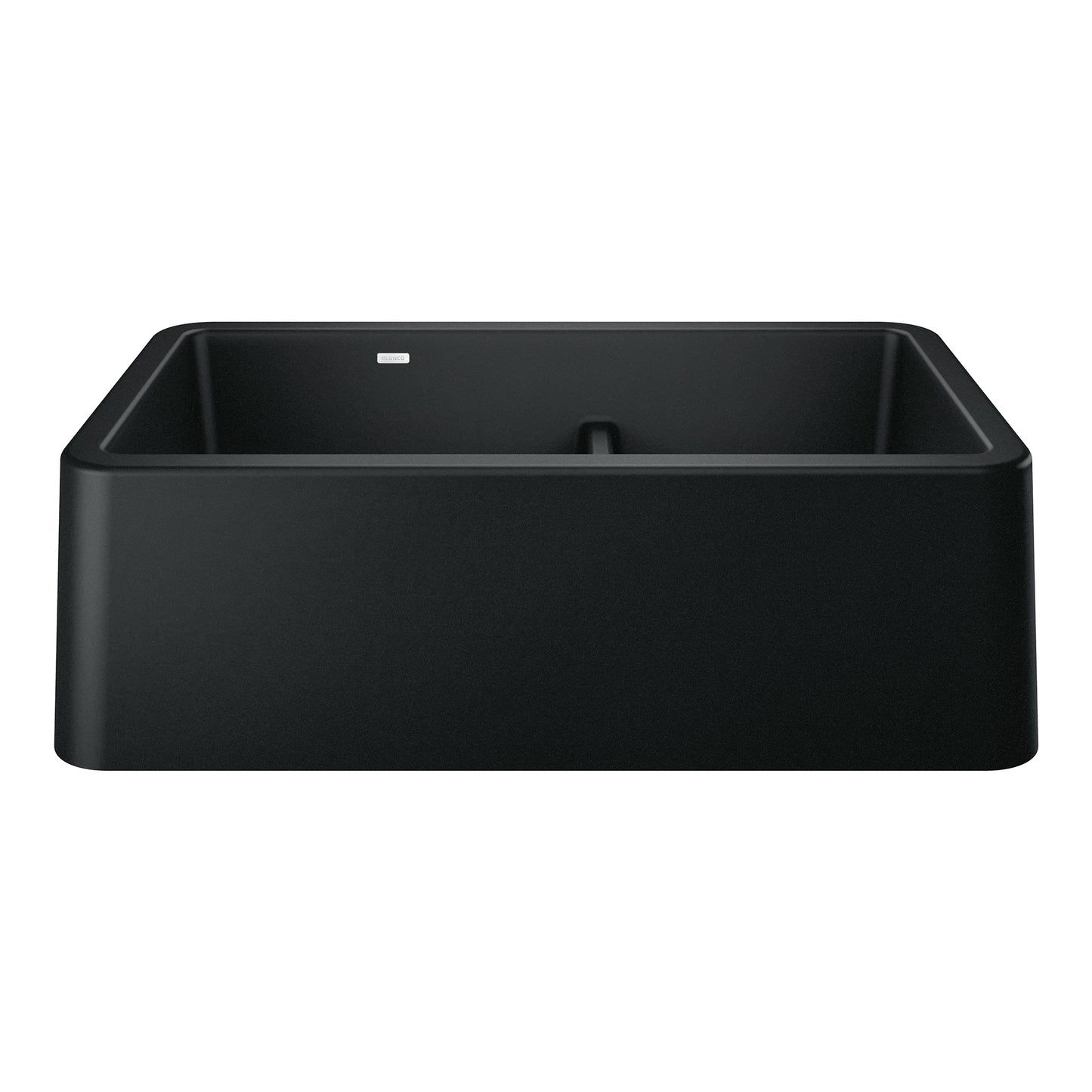 BLANCO 402525 Ikon Ikon SILGRANIT 33" Double Bowl Apron-Front Farmhouse Sink with Low Divide - Coal Black in Coal Black