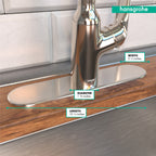 HANSGROHE 14019831  Base Plate for Single-Hole Kitchen Faucets, 10" - Polished Nickel