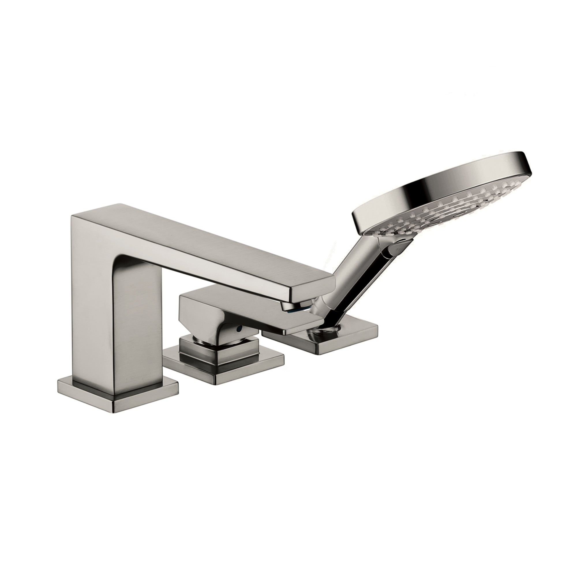 HANSGROHE 32556341 Metropol 3-Hole Roman Tub Set Trim with Lever Handle and 1.75 GPM Handshower - Brushed Black Chrome