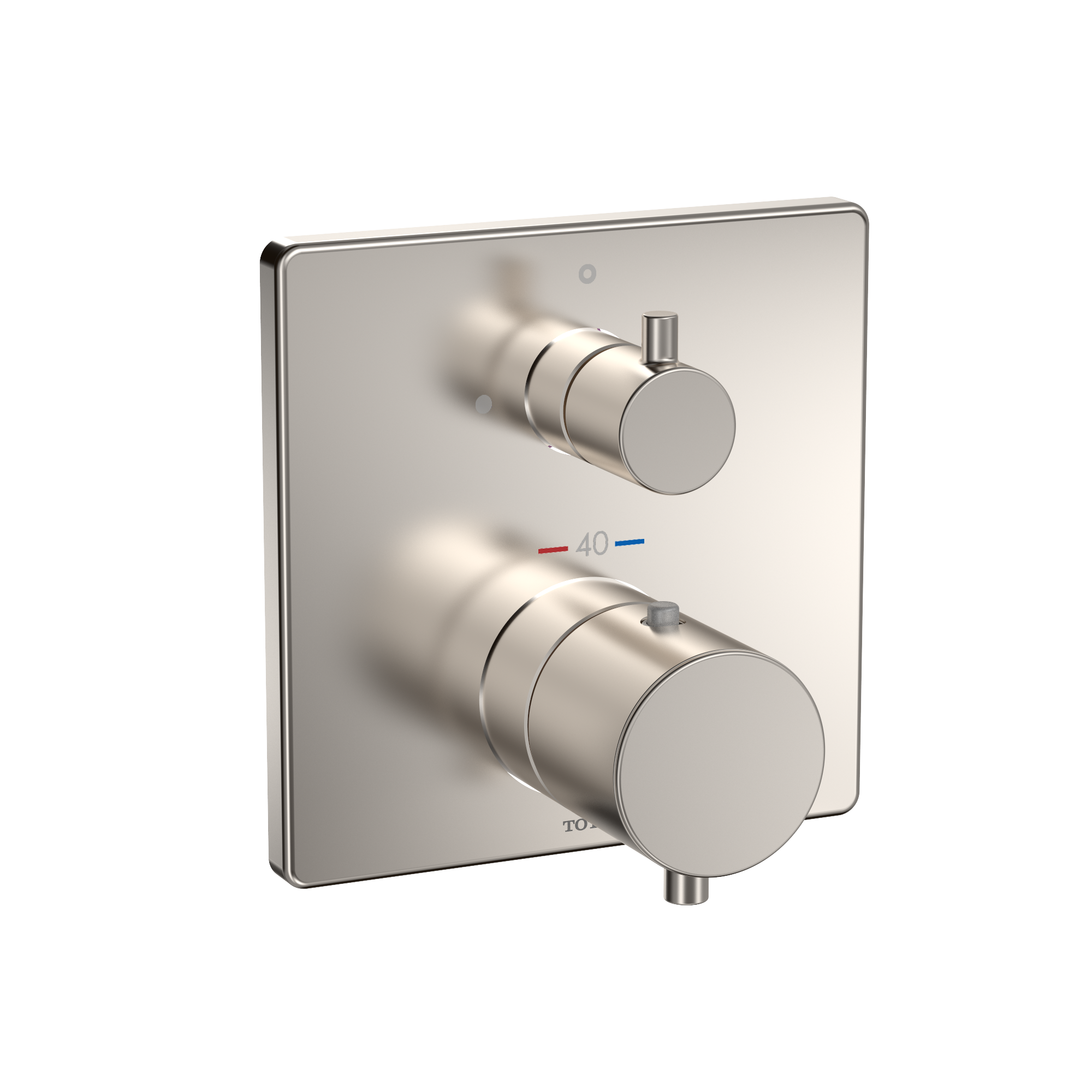 TOTO TBV02403U#BN Square Thermostatic Mixing Valve With Volume Control Shower Trim - Brushed Nickel