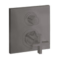 AXOR 39705341 Citterio Thermostatic Trim with Volume Control- Cross Handle - Brushed Black Chrome