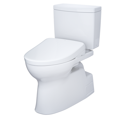TOTO MW4744726CUFGA#01 Washlet+ Vespin Ii 1G Two-Piece Elongated 1.0 Gpf Toilet With Auto Flush Washlet+ S7 Contemporary Bidet Seat - Cotton White