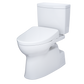 TOTO MW4744726CUFGA#01 WASHLET+ Vespin II 1G Two-Piece Elongated 1.0 GPF Toilet with Auto Flush WASHLET+ S7 Contemporary Bidet Seat , Cotton White