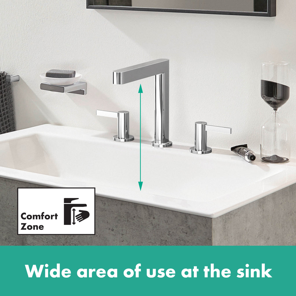 HANSGROHE 76034821 Finoris Wide-spread Faucet 160 with Pop-up Drain, 1.2 GPM - Brushed Nickel