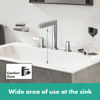 HANSGROHE 76034821 Finoris Wide-spread Faucet 160 with Pop-up Drain, 1.2 GPM - Brushed Nickel