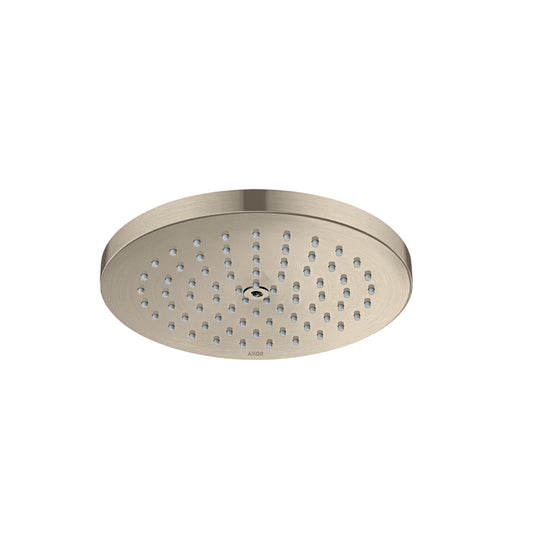AXOR 28615821 ShowerSolutions Showerhead 180 1-Jet Powder Rain, 2.5 GPM - Brushed Nickel