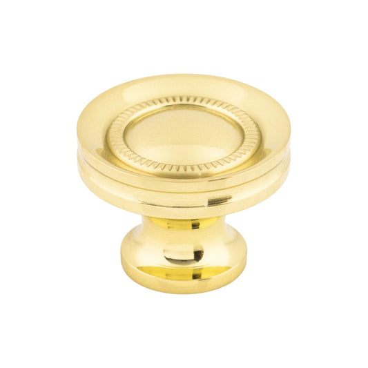 TOP KNOBS M290 Button Faced 1 1/4" Diameter Round Knob - Polished Brass