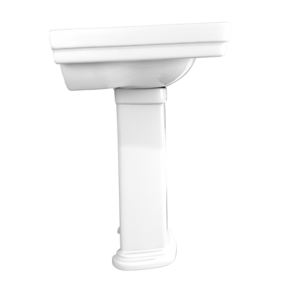 TOTO LPT532.8N#01 Promenade 24" X 19-1/4" Rectangular Pedestal Bathroom Sink For 8 Inch Center Faucets - Cotton White
