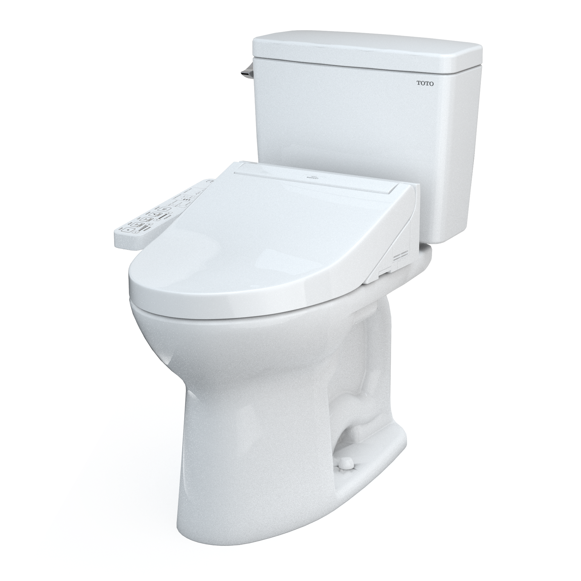 TOTO MW7763074CSFG#01 Drake Washlet+ Two-Piece Elongated 1.6 Gpf Universal Height Tornado Flush Toilet With C2 Bidet Seat - Cotton White