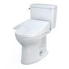 TOTO MW7763074CEFG.10#01 Drake Washlet+ Two-Piece Elongated 1.28 Gpf Universal Height Tornado Flush Toilet With C2 Bidet Seat - Cotton White