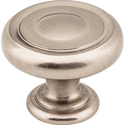 JEFFREY ALEXANDER 117SN Bremen 1 1-1/4" Diameter Mushroom Knob - Satin Nickel