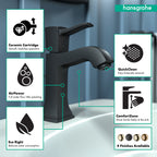 HANSGROHE 31300671 Metropol Classic Single-Hole Faucet 110 with Pop-Up Drain, 1.2 GPM - Matte Black