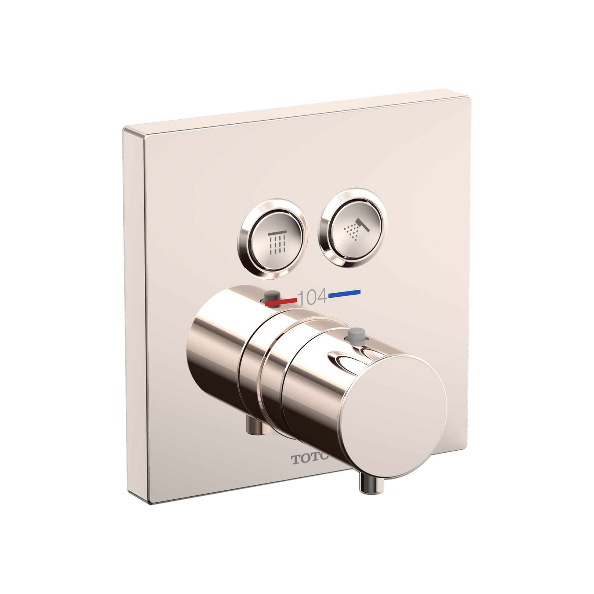 TOTO TBV02406U#PN Square Thermostatic Mixing Valve With 2-Function Shower Trim - Polished Nickel