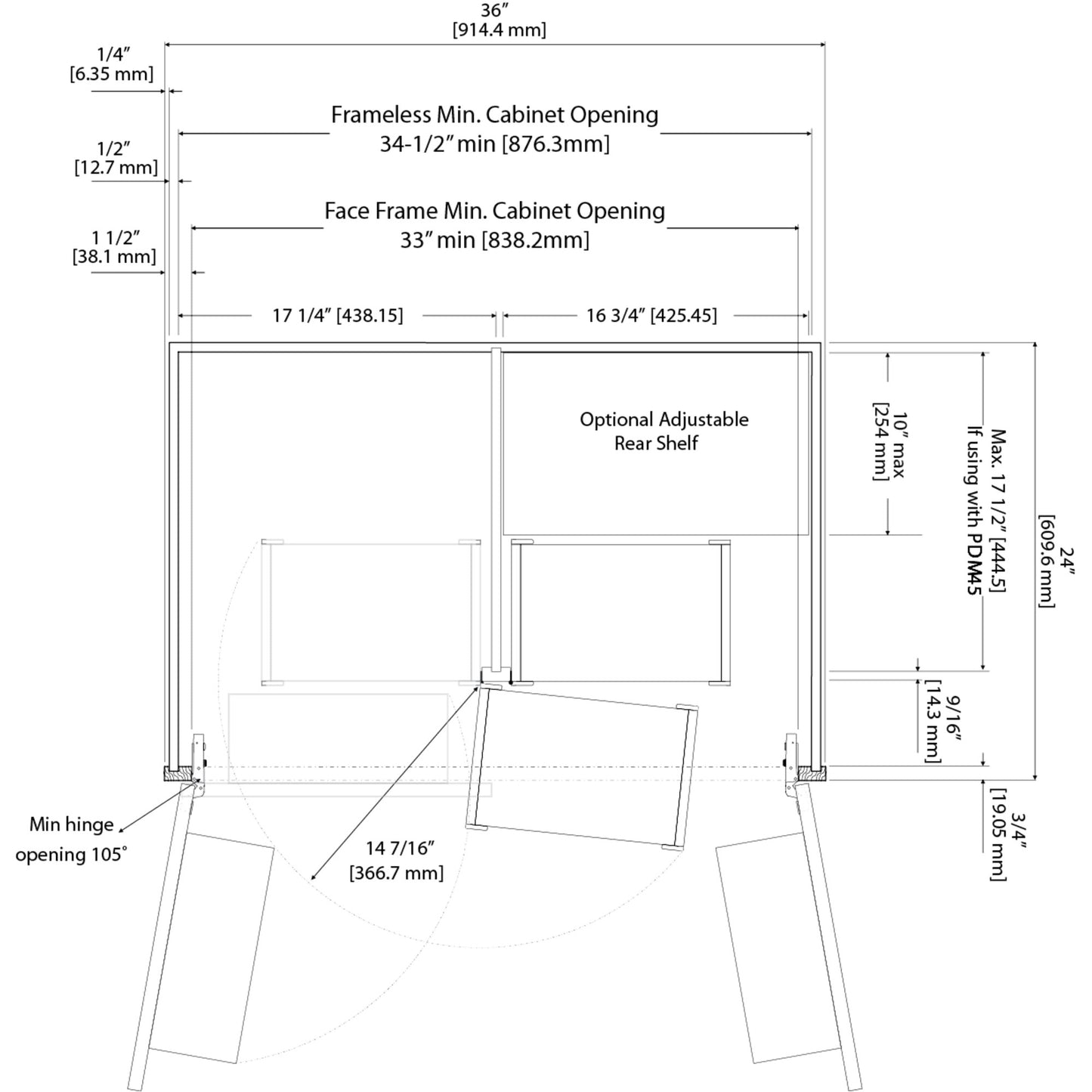 HARDWARE RESOURCES PSO45 Wood Pantry Swingout - UV Coated