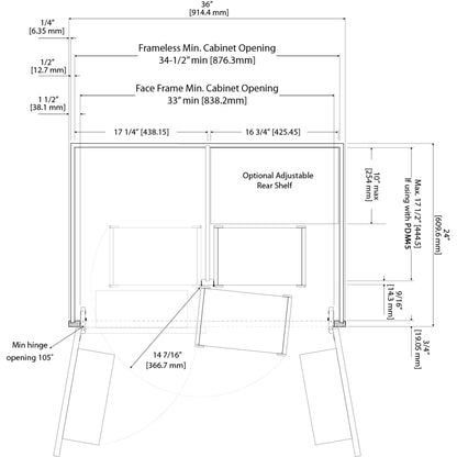 HARDWARE RESOURCES PSO45 Wood Pantry Swingout - UV Coated