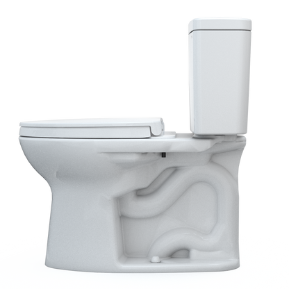 TOTO MS776124CEFG#01 Drake Two-Piece Elongated 1.28 Gpf Universal Height Tornado Flush Toilet With Cefiontect And Softclose Seat - Cotton White
