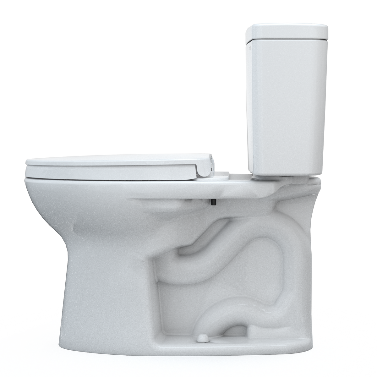 TOTO MS776124CEFG.10#01 Drake Two-Piece Elongated 1.28 Gpf Universal Height Tornado Flush  Toilet With 10 Inch Rough-In - Cotton White
