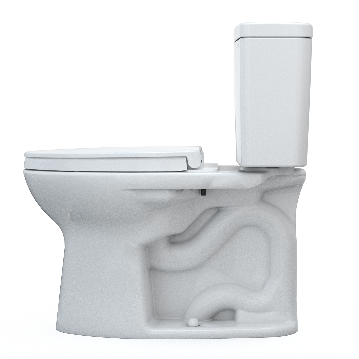 TOTO MS776124CSFG#01 Drake Two-Piece Elongated 1.6 Gpf Universal Height Tornado Flush Toilet With Cefiontect And Softclose Seat - Cotton White