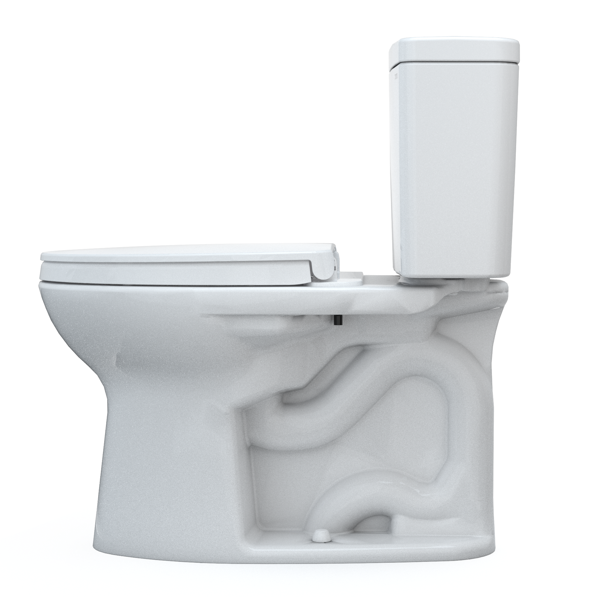 TOTO MS776124CSFG#01 Drake Two-Piece Elongated 1.6 Gpf Universal Height Tornado Flush Toilet With Cefiontect And Softclose Seat - Cotton White